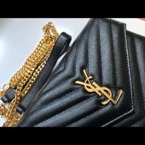 YSL Black/Gold Wallet on Chain (Small) NWOT